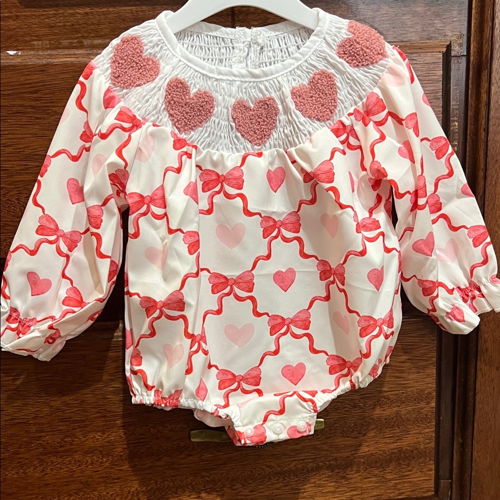 Heart and Bow Valentines Day Bubble Outfit